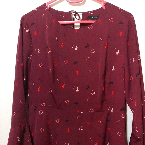 RW & Co Burgundy Midi Dress - Picture 2 of 10